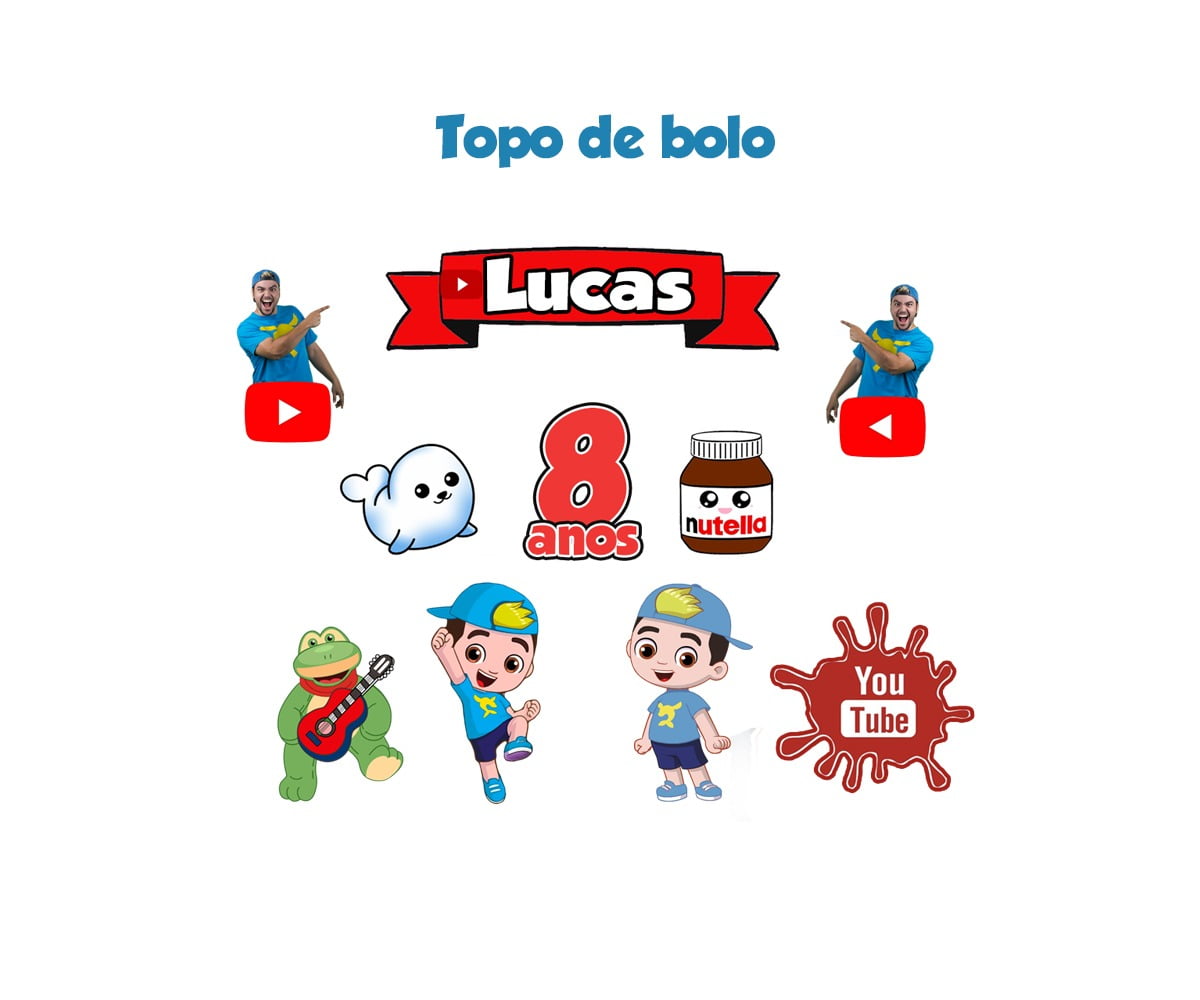 luccas neto turma toda kit decoração de festa infantil 10 display de 20cm