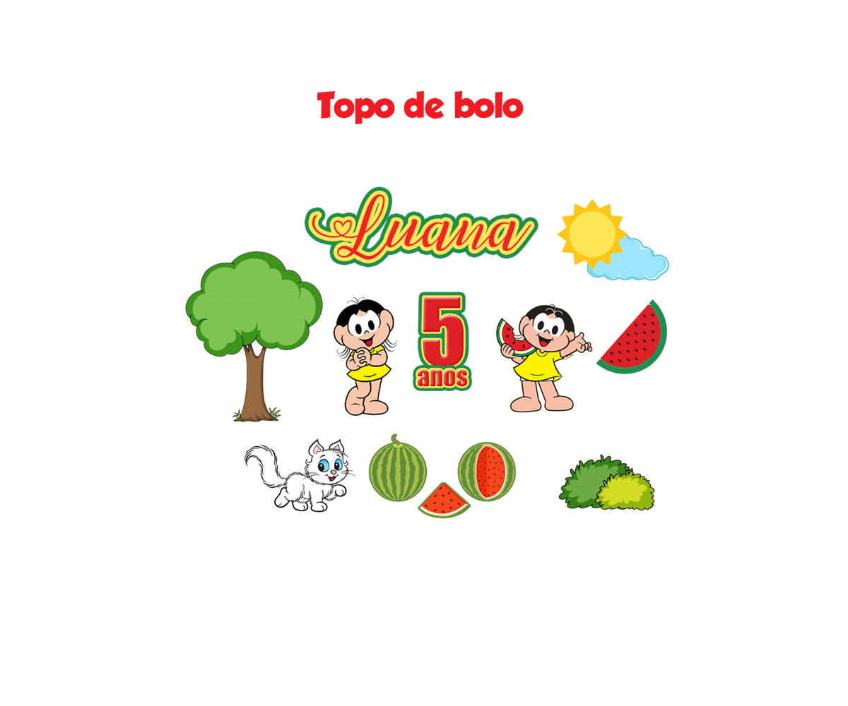 Topo / Topper de Bolo Infantil Magali Personalizado