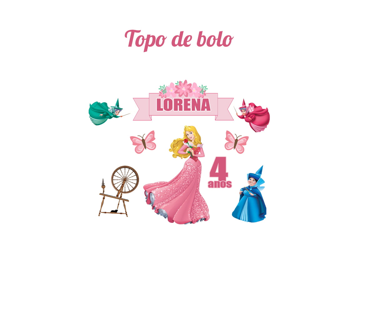 Topo De Bolo - Tema Mesversário Princesa Rosa