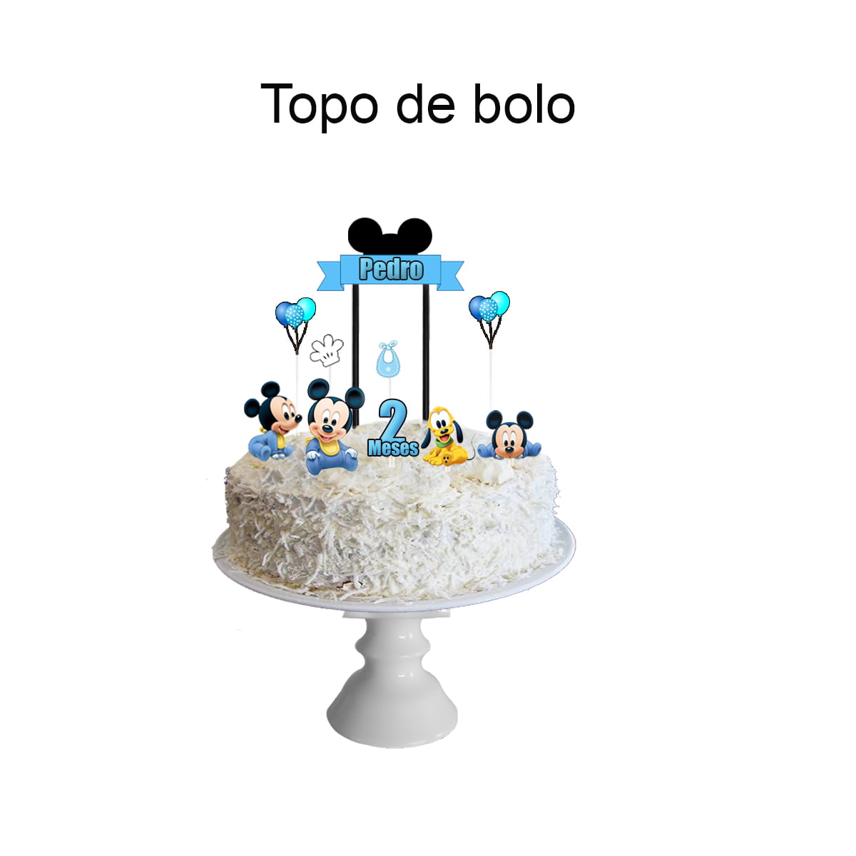 Topper de Bolo Mesversário 1 Mês Sereia Baby - Decoração de Festa