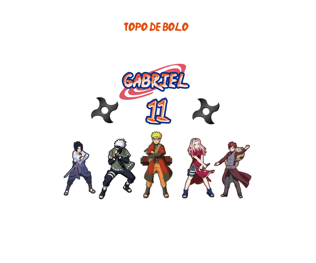 Topo de bolo Naruto topper para bolo personalizado