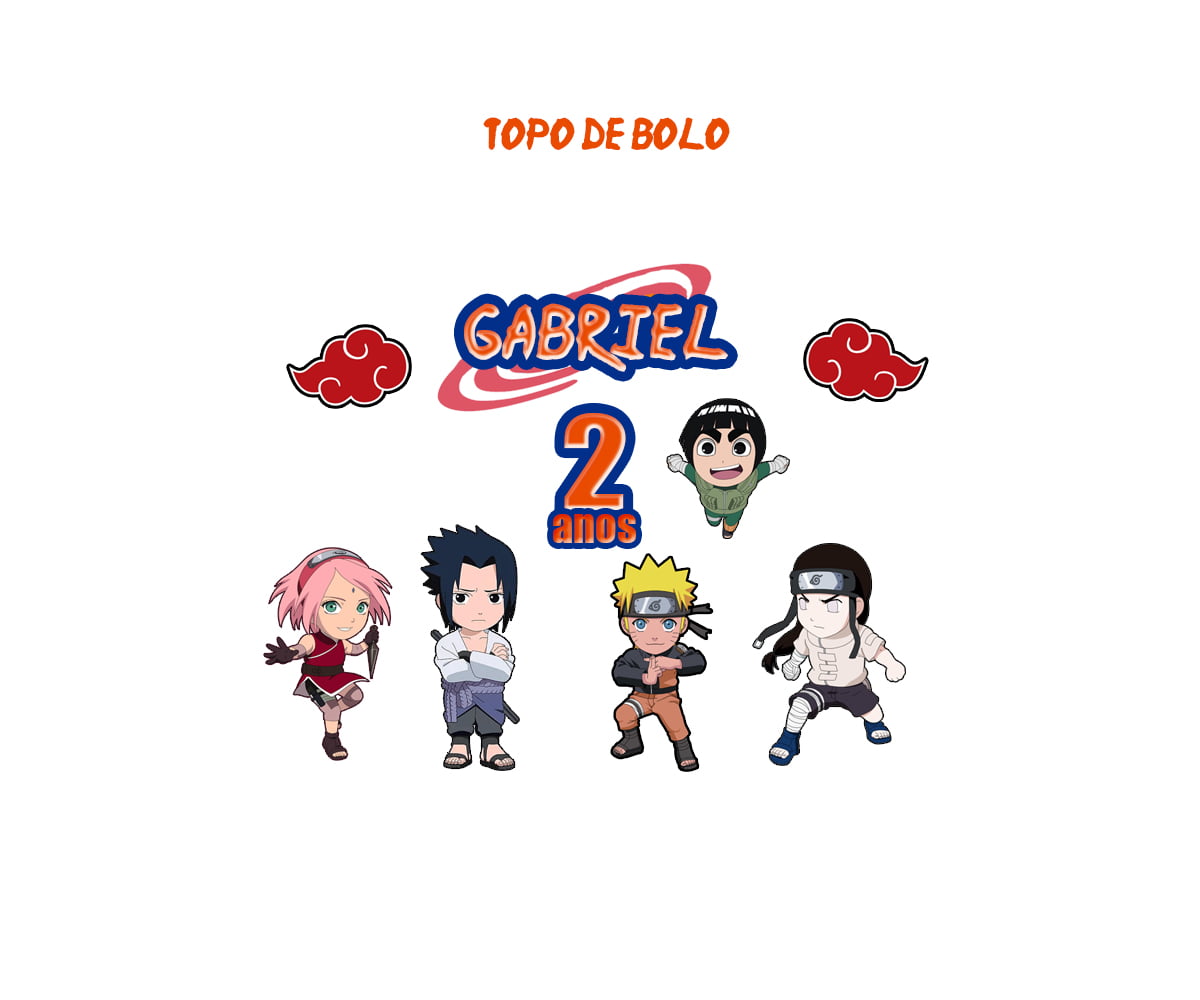 Topo de bolo Naruto Shippuden para imprimir