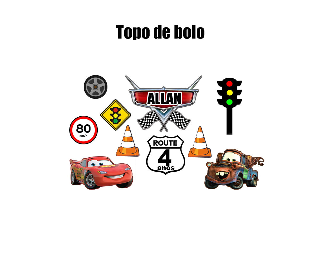 Topo de Bolo Carros Personalizado