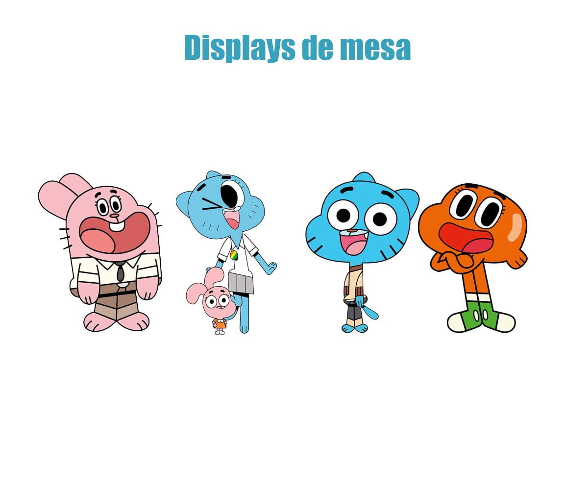 4 Personagens O Incrível.Mundo de Gumball