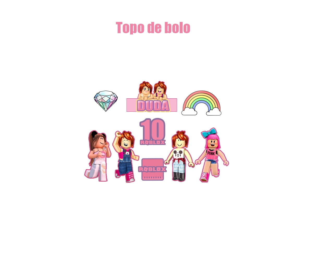 Topo de Bolo Roblox Menina