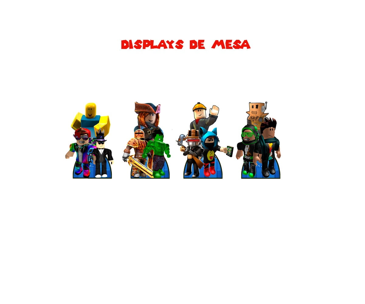 Roblox - Kit 10 Display Mesa Festa Decoração 20cm