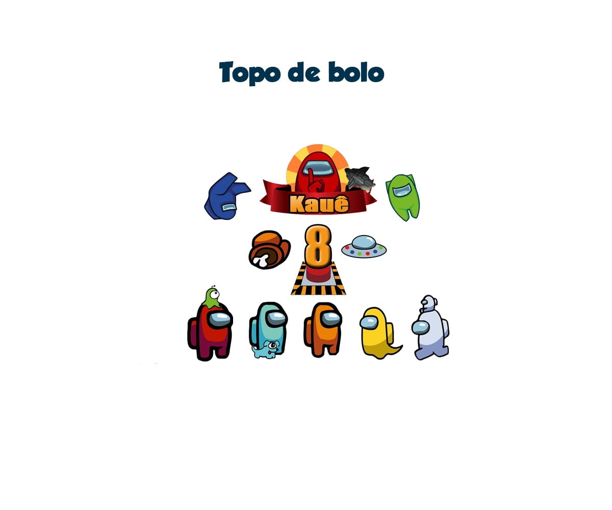 Topo de Bolo Among us