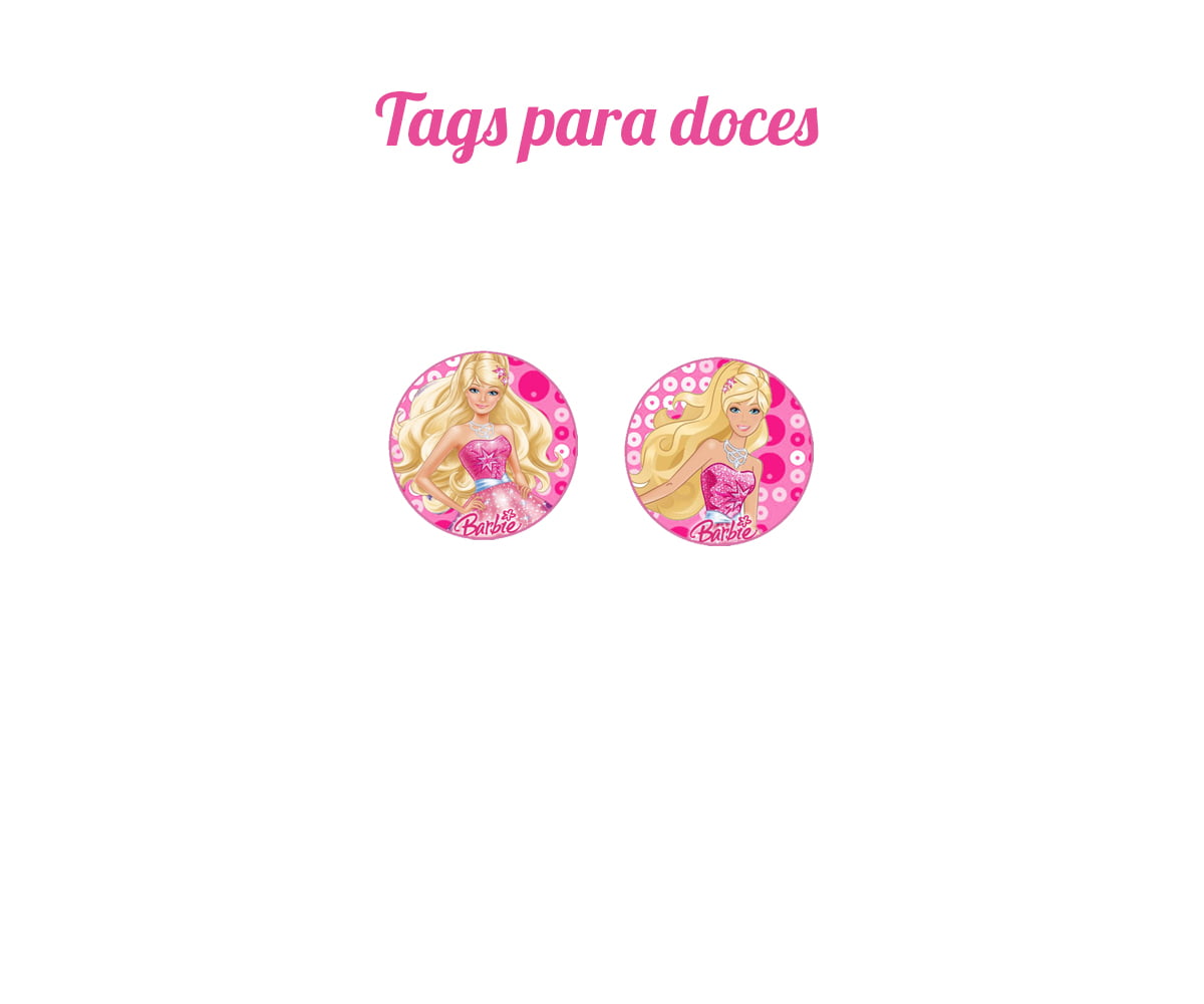 Kit Topper De Bolo / Tags / Topo Barbie Bailarina