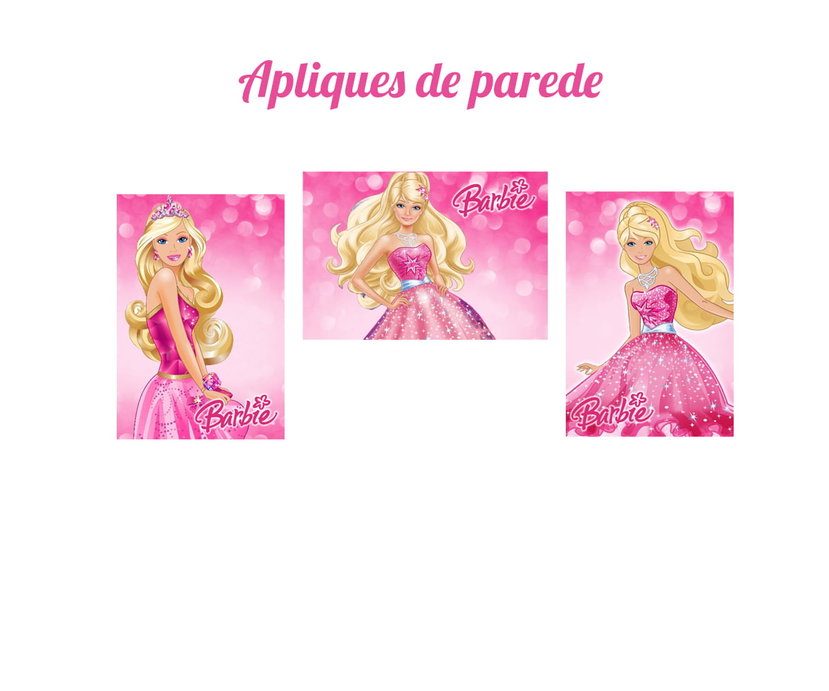Topper Topo de Bolo Personalizado Tema Barbie, Impresso em Papel  Fotográfico Alta Qualidade .