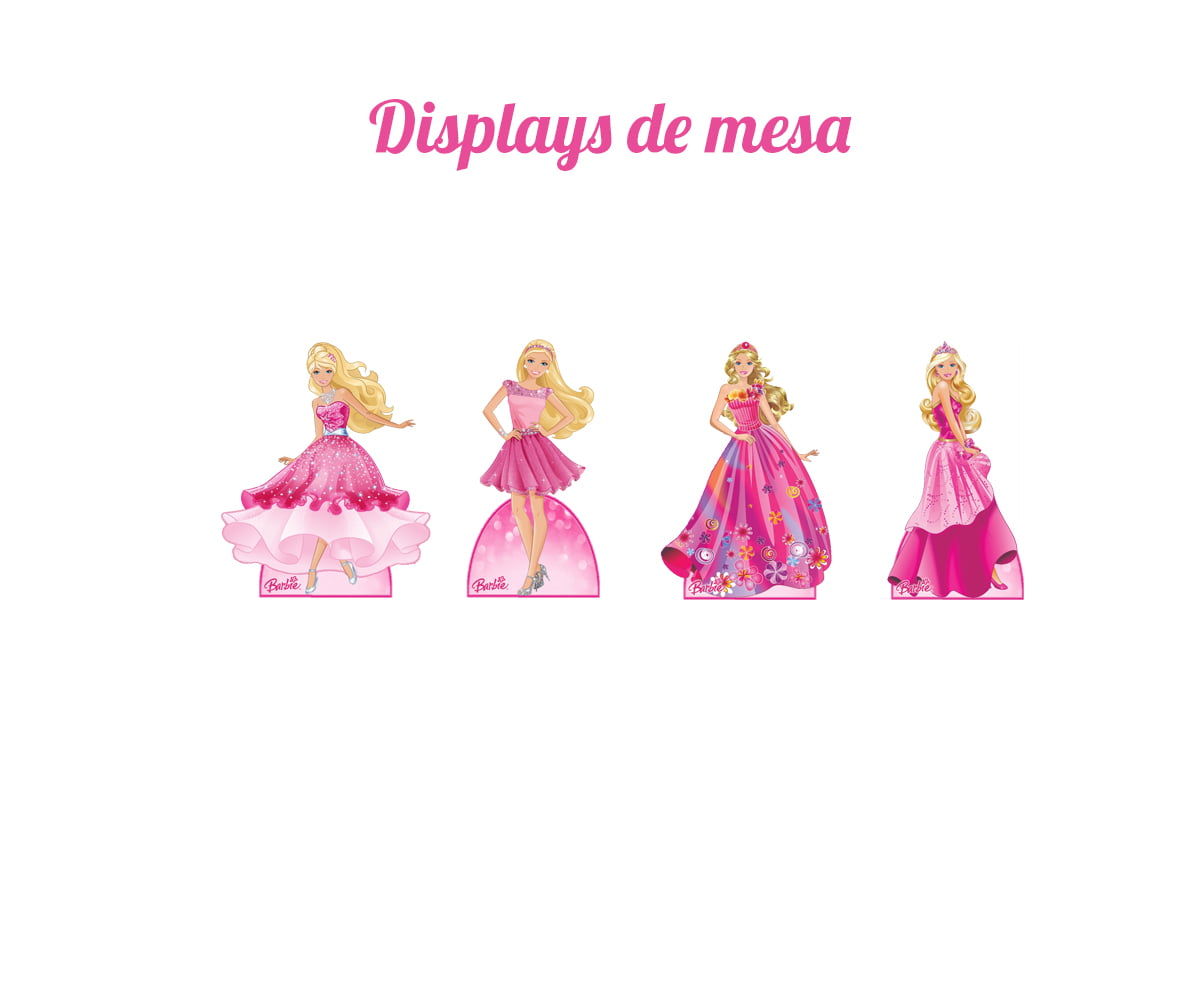 Barbie princesa topo de bolo grátis decoração de festa infantil