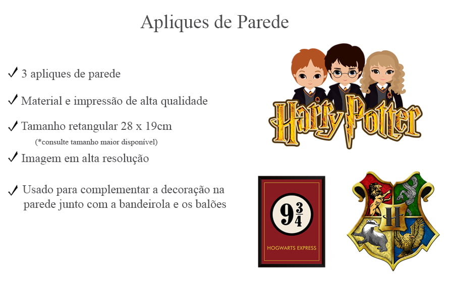 Apliques De Decorar Do Harry Potter