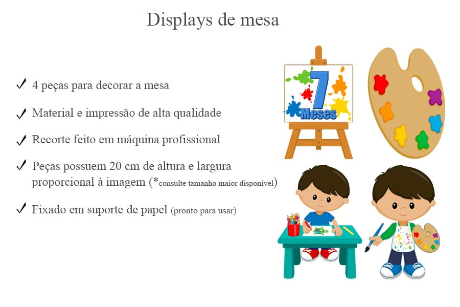 Decoração Pintando O Sete 10 Display De Mesa De 15 A 20cm