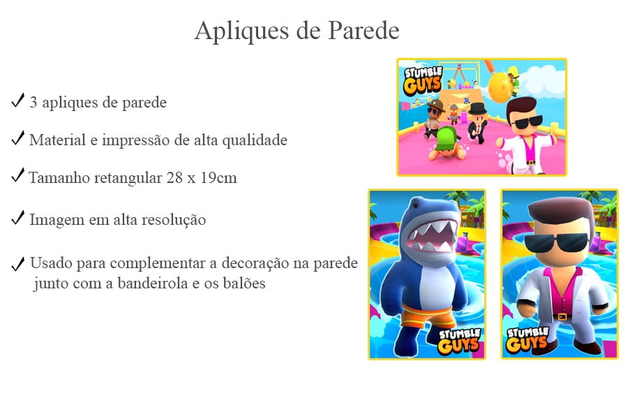 Aniversário stumble guys  Compre Produtos Personalizados no Elo7