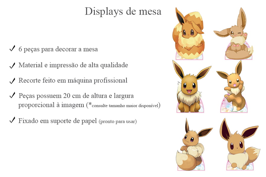 Kit Aniversário Pokemon Eevee - Pic Art Personalizados