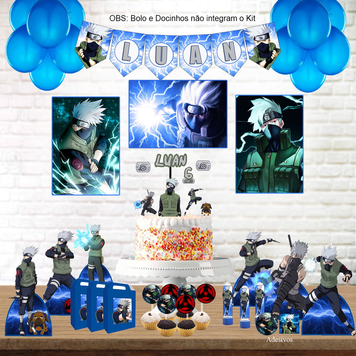 Kit Aniversário Kakashi Naruto