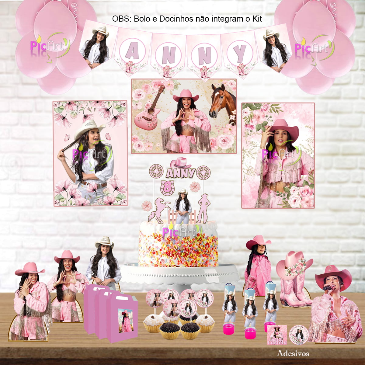 Kit Aniversário Personalizado Ana Castela Rosa