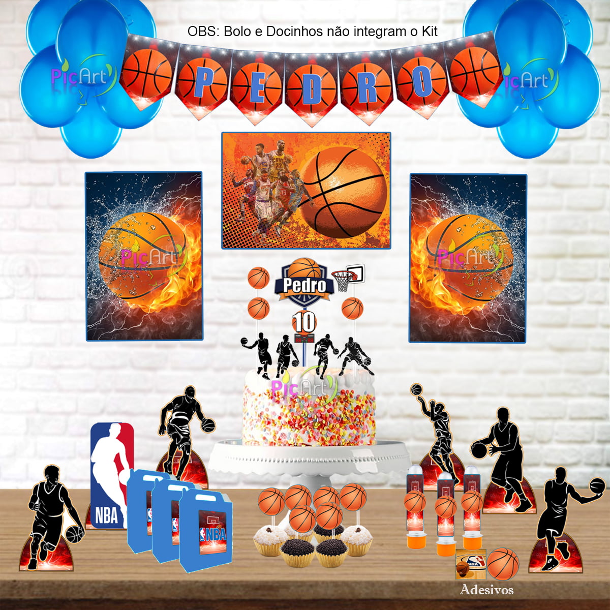 Kit Aniversário Personalizado Basquete