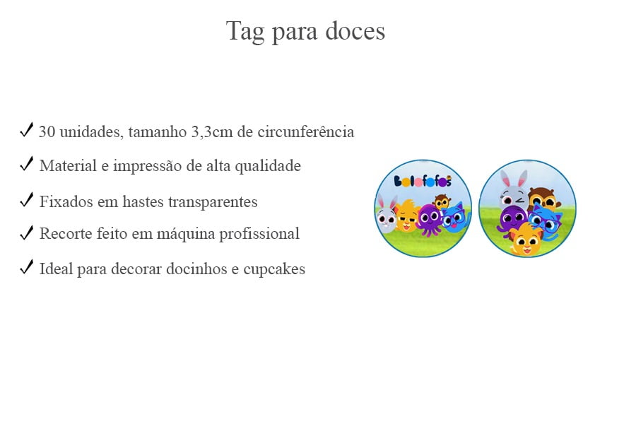 Lembrancinhas Bolo Fofos - 30 Peças