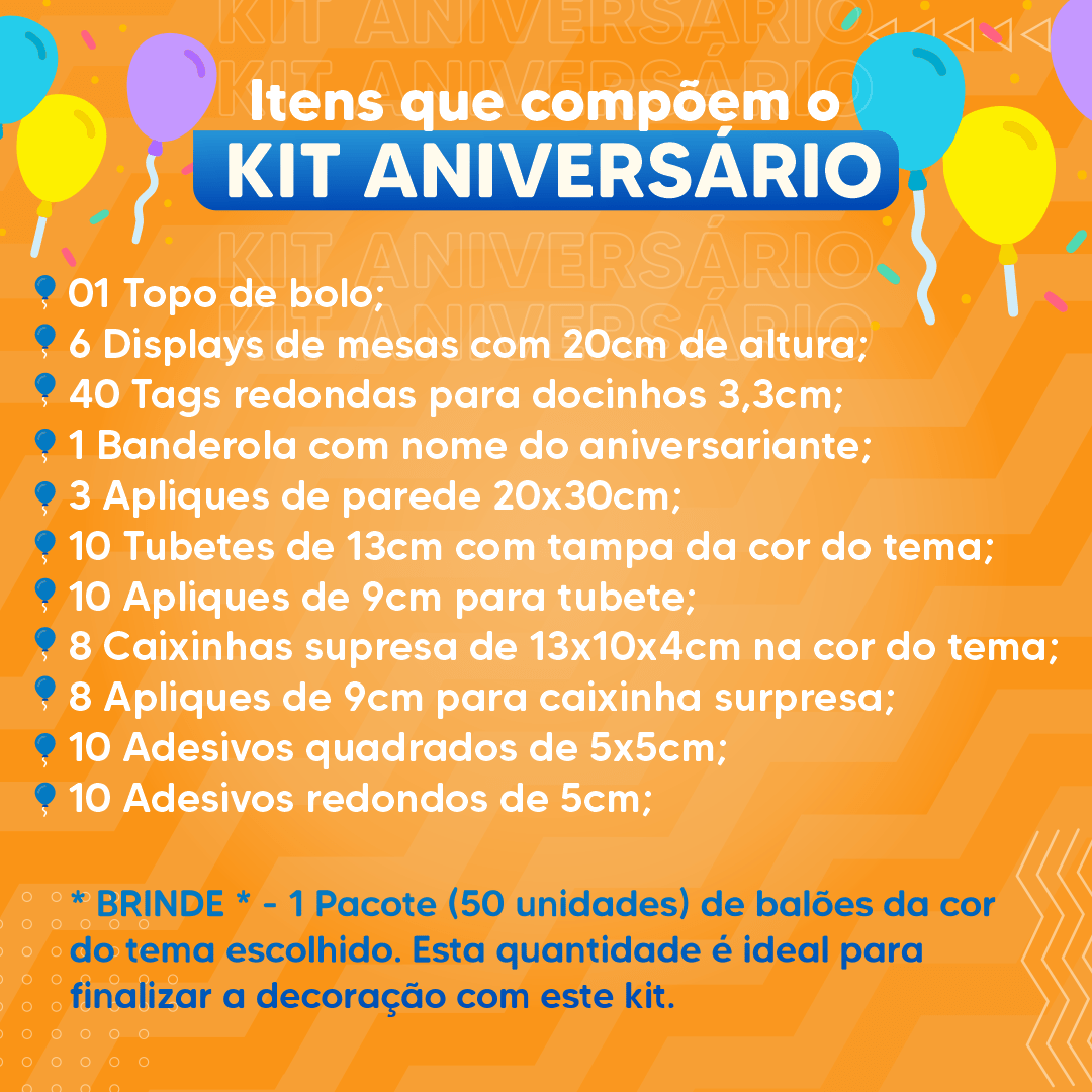 Kit Aniversário Personalizado Bolofofos Menino Pic Art Personalizados