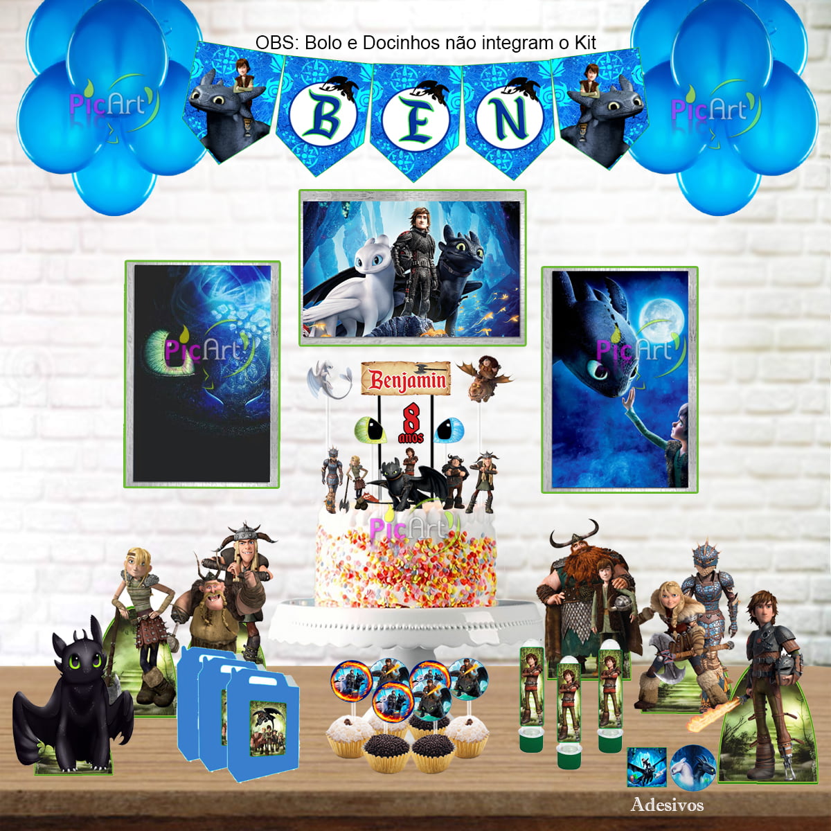 Kit Aniversário Personalizado Como treinar seu Drgão