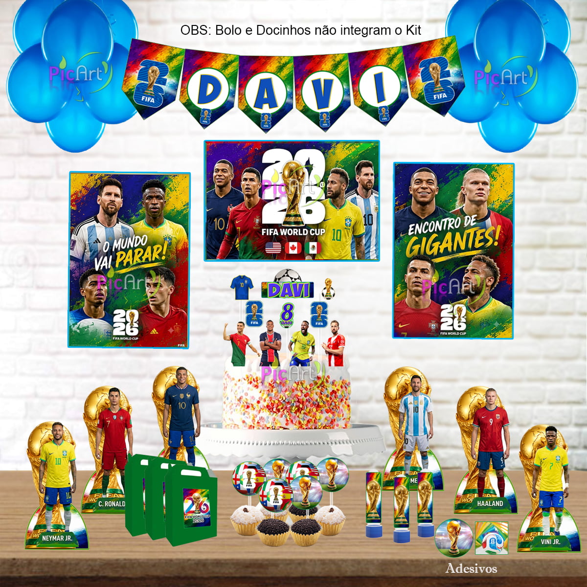 Kit Aniversário Personalizado Copa 2026 Craques do Futebol