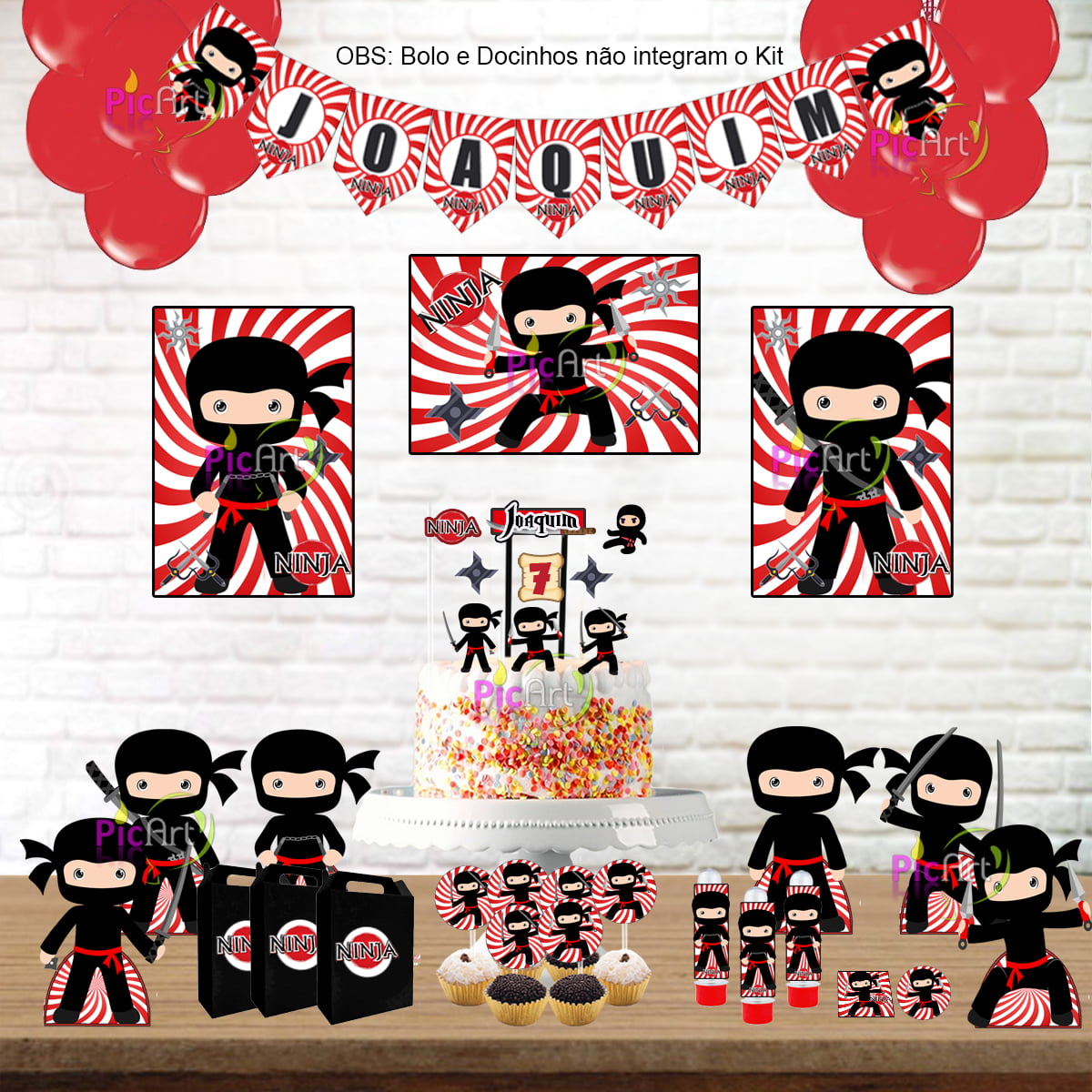 Kit Aniversário Personalizado Ninja