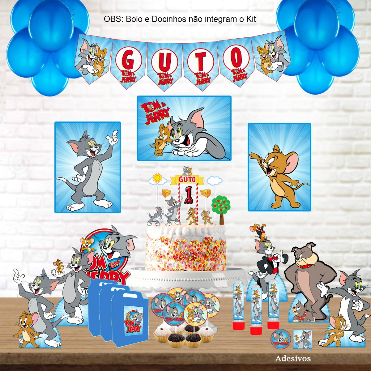 Kit Aniversário Personalizado Tom e Jerry