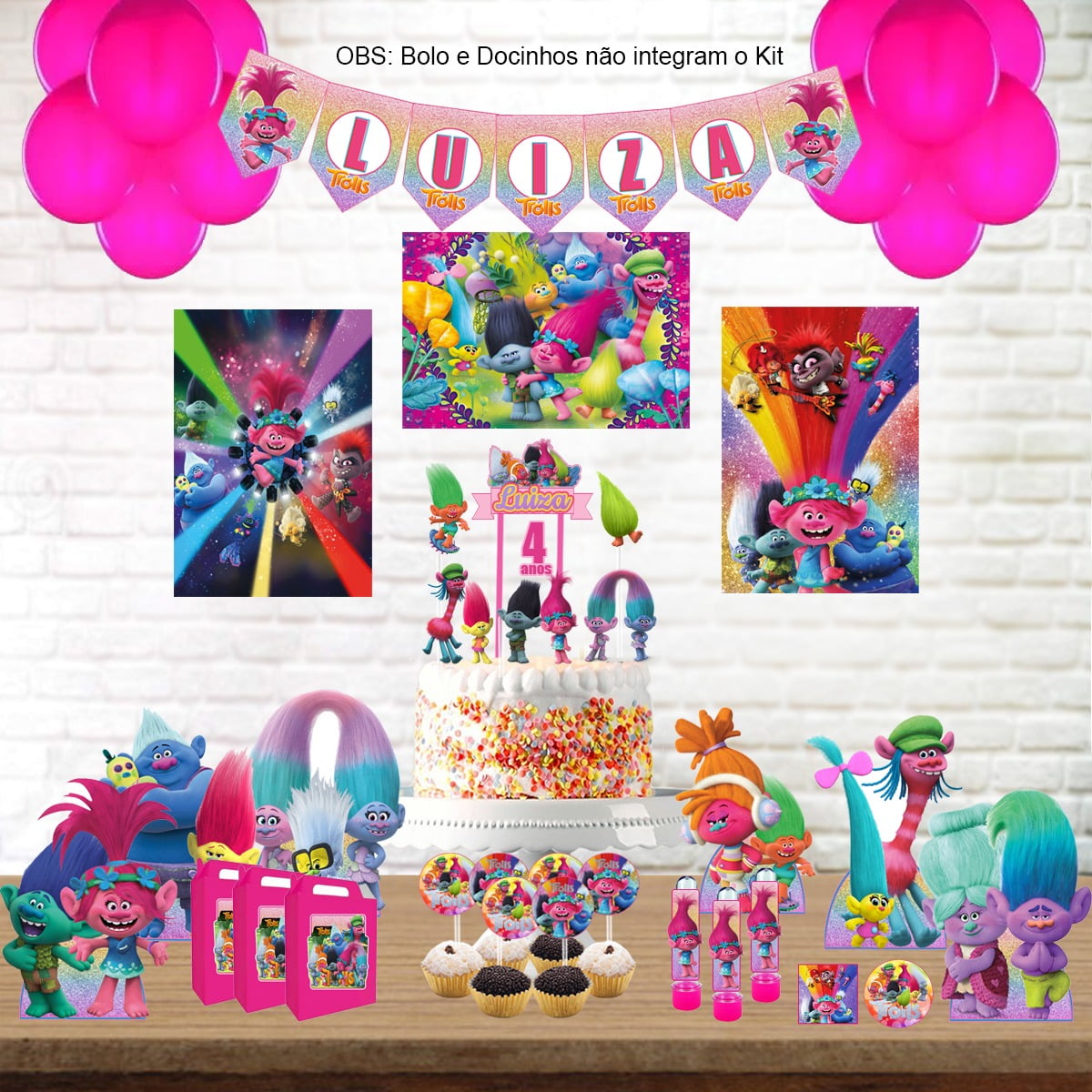 Kit Aniversário Personalizado Trolls 