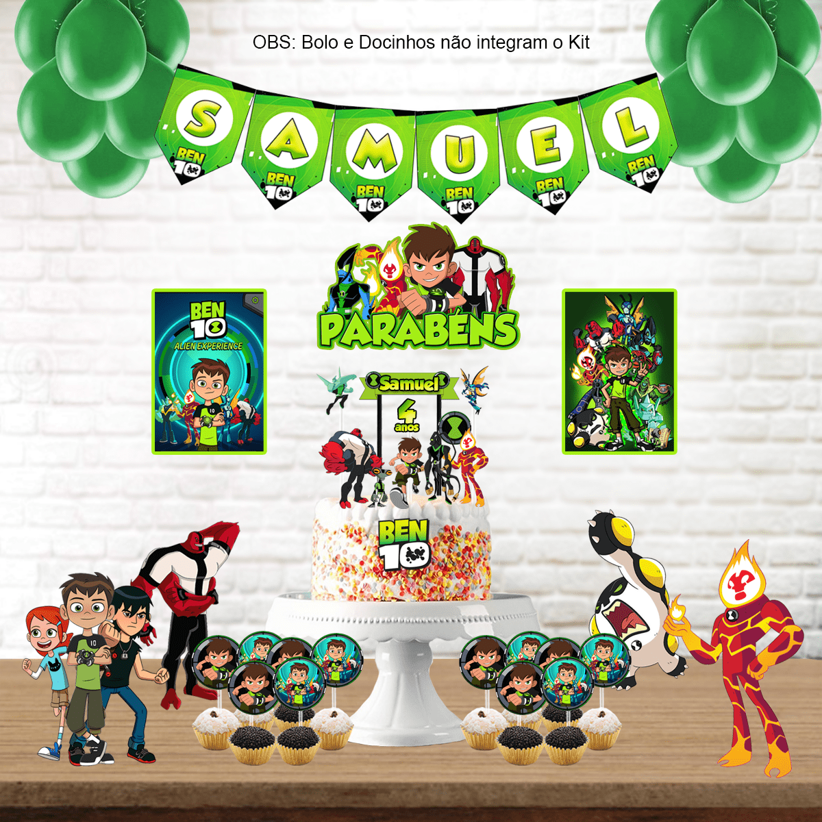 Toppers do Ben 10  Aniversário do ben 10, Festa de aniversário da