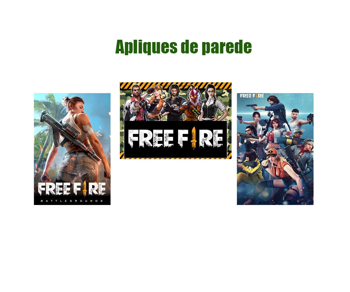 Kit Decoração Aniversário Personalizado com NOME e IDADE Free Fire -  Decoração Infantil!