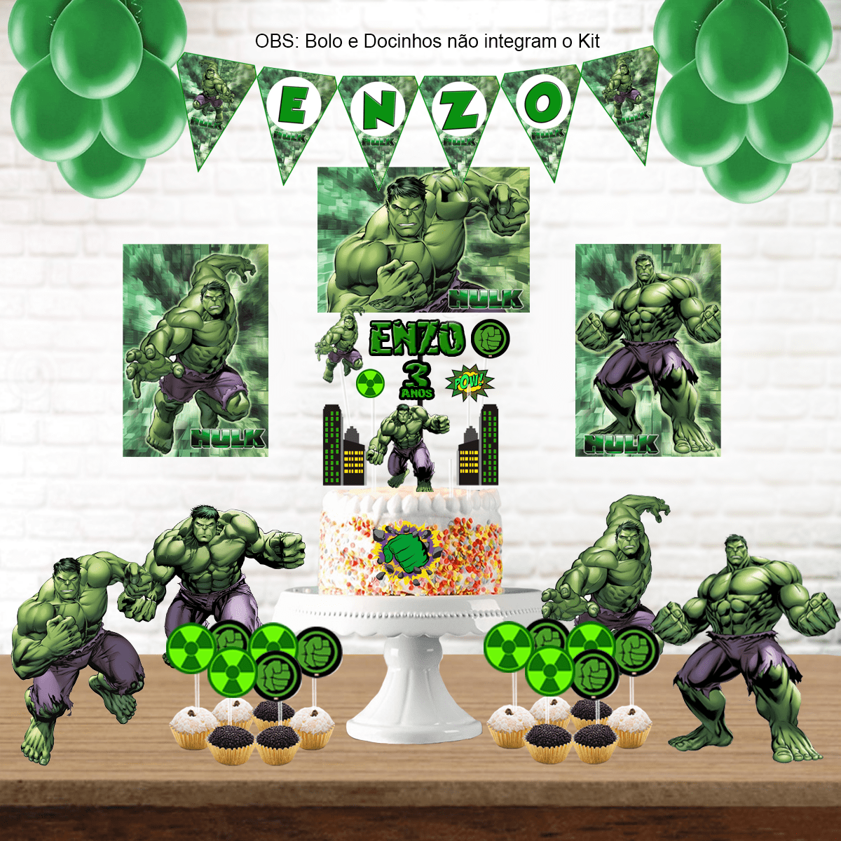 Kit Aniversário Personalizado Hulk