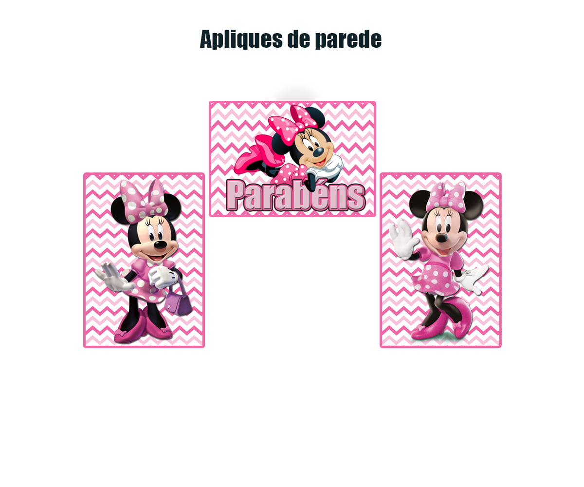 Bolo minnie rosa c/ papel arroz especial 