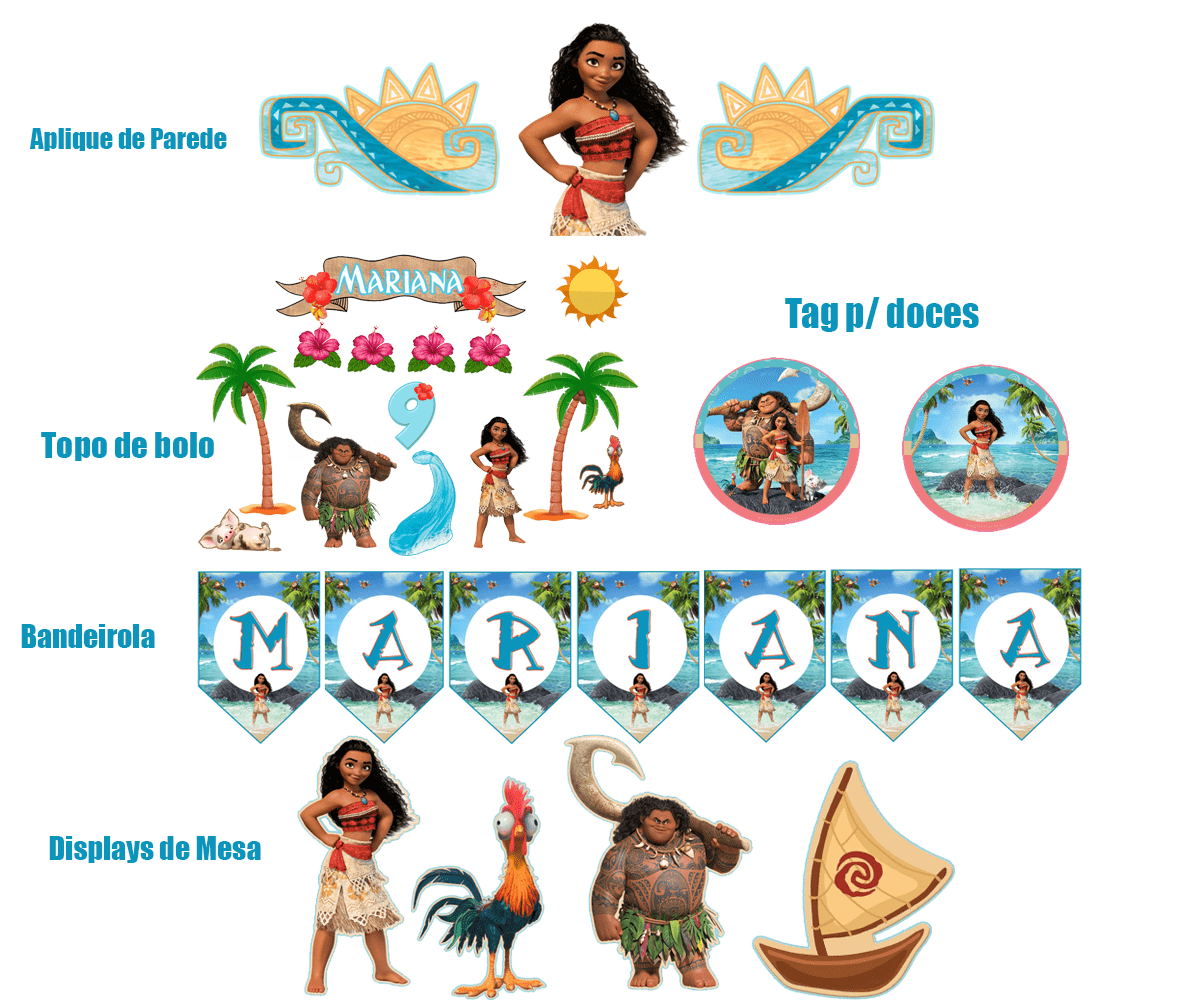 Kit aniversario moana baby