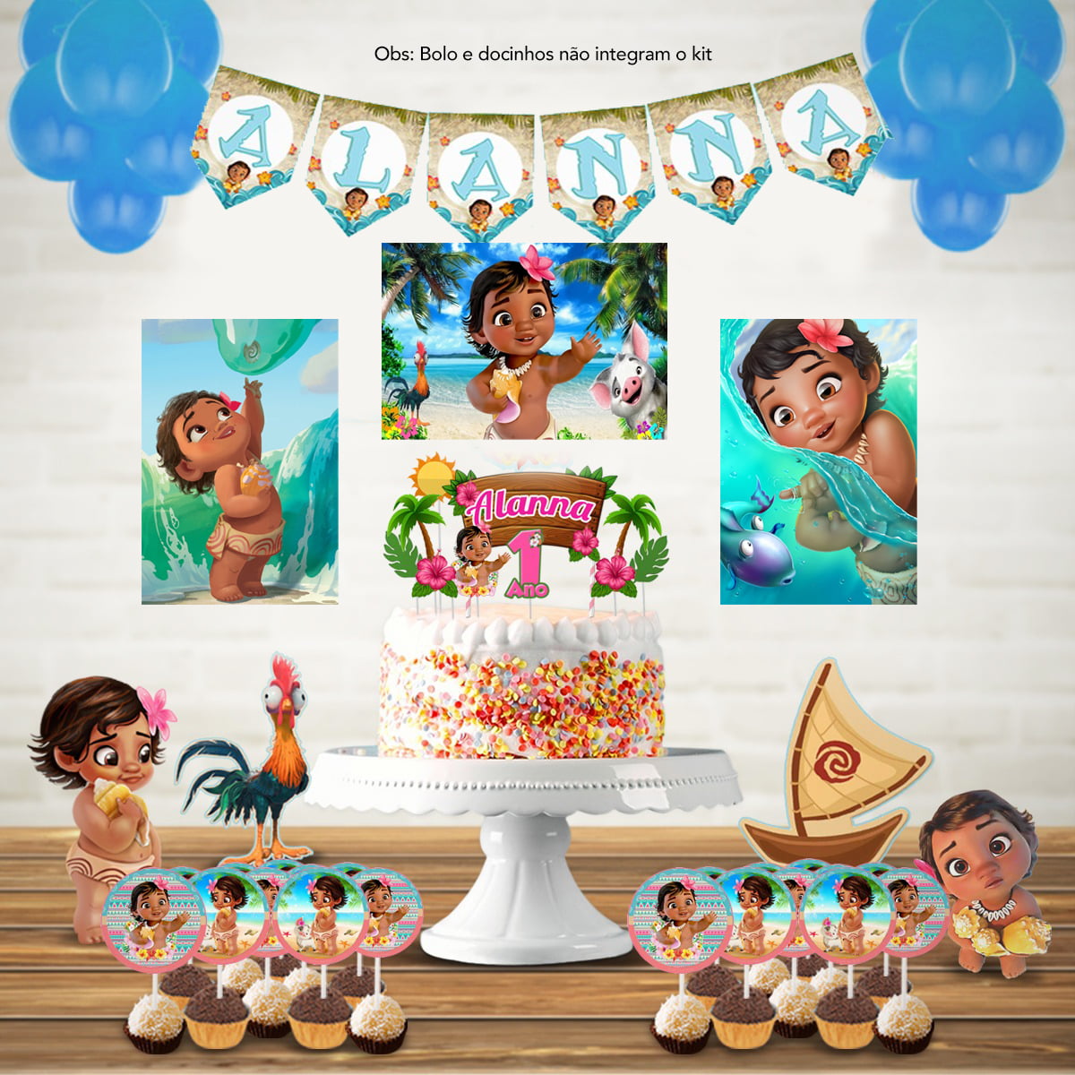 Kit Aniversário Personalizado Moana Baby