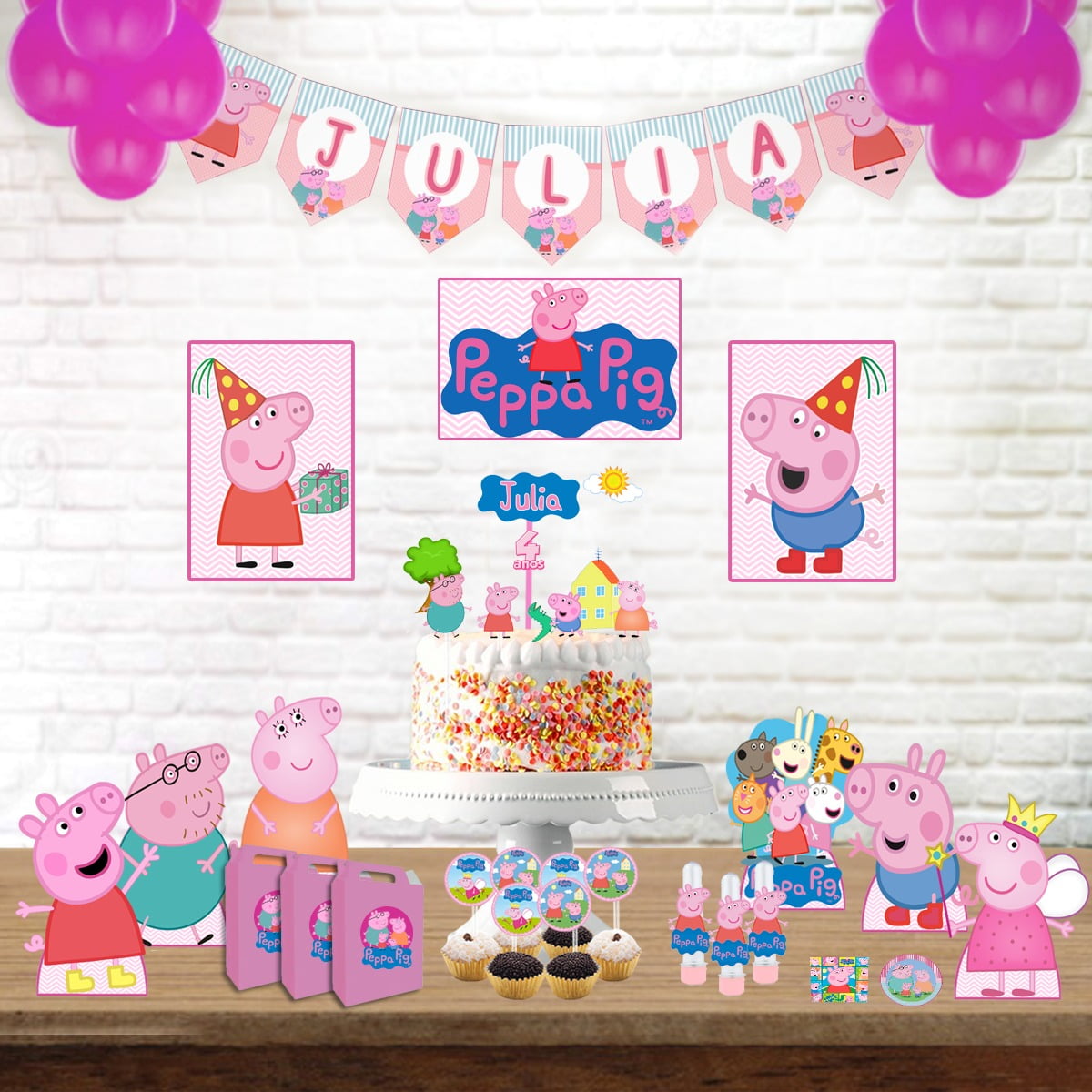 casinha peppa  Peppa pig birthday party, Peppa pig birthday party  decorations, Peppa pig birthday