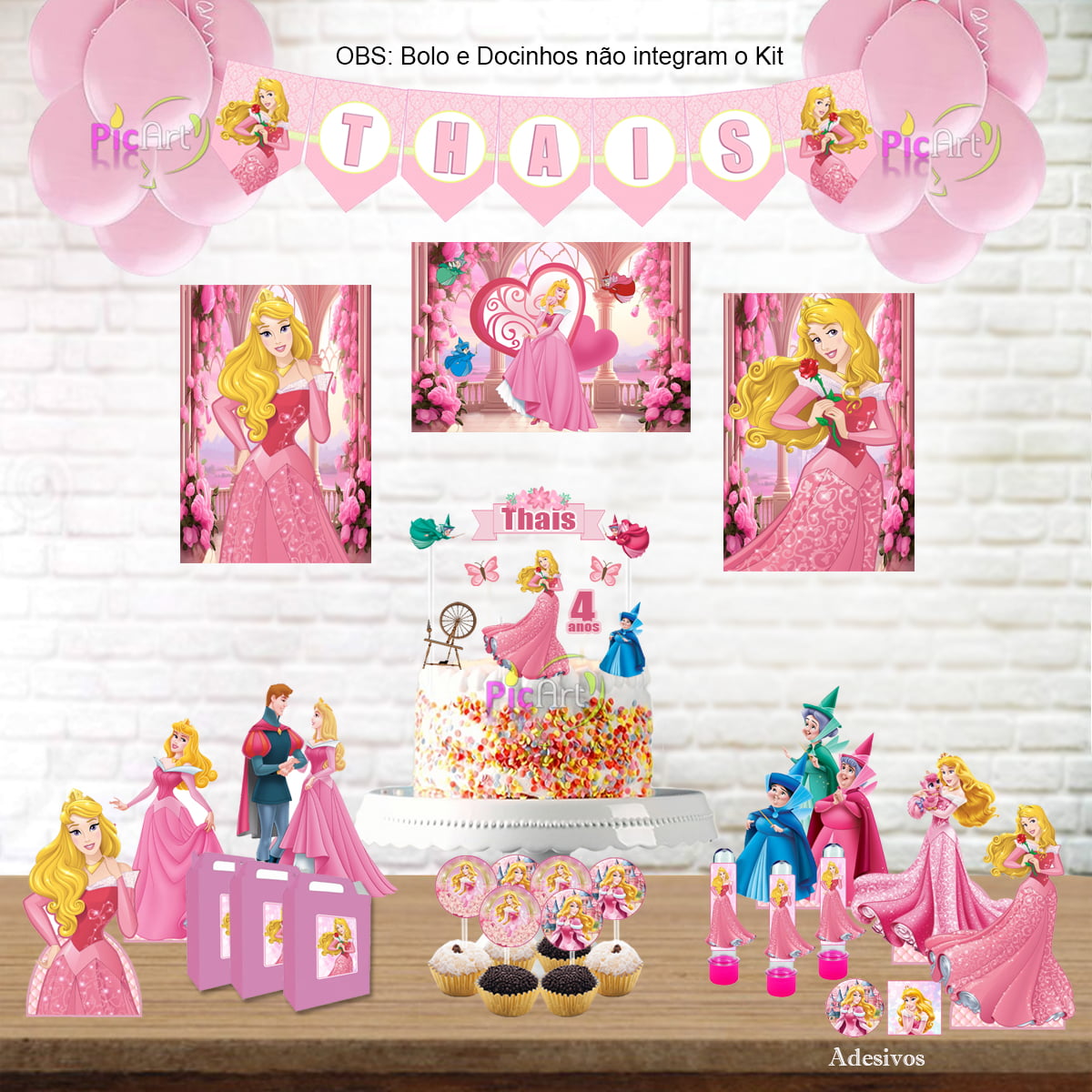 Kit Aniversário Personalizado Princesa Aurora