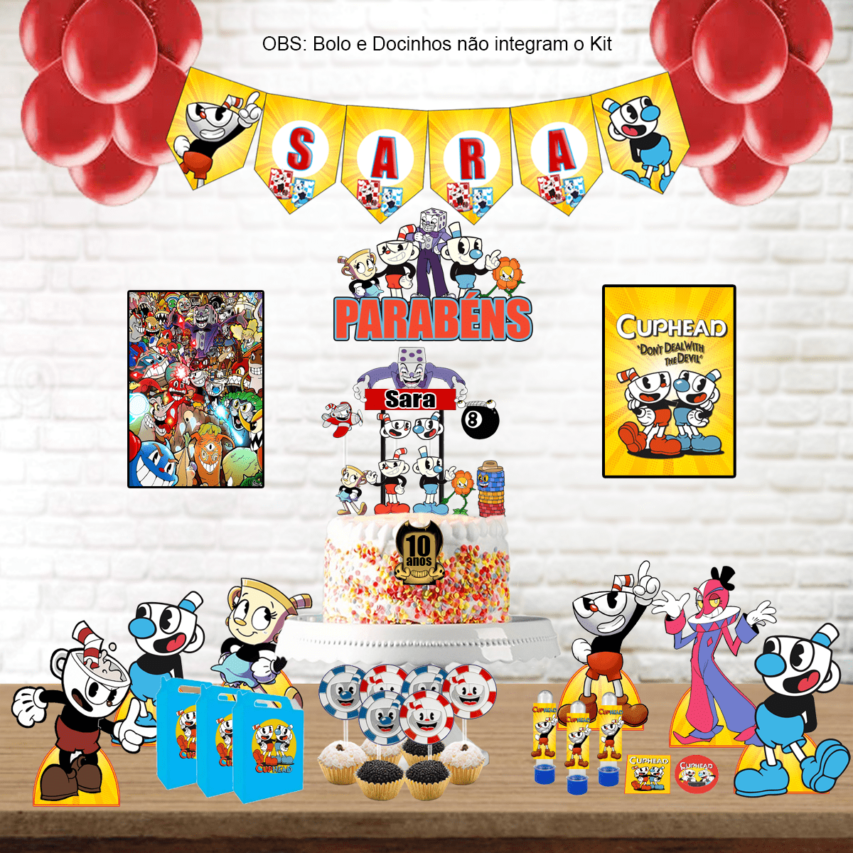 Kit Aniversário Personalizado Cuphead