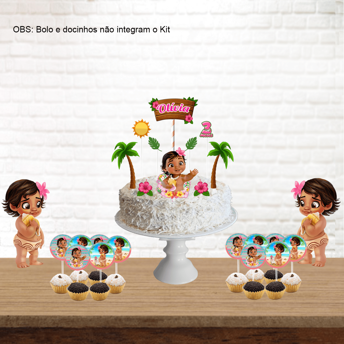 Kit Festa Mesversario Festa Moana Baby Pic Art Personalizados