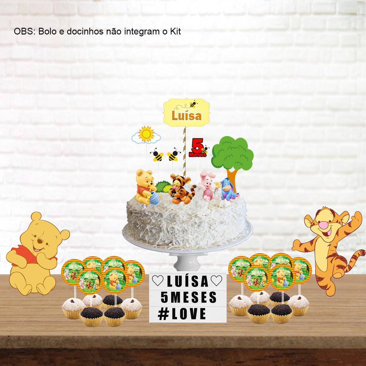 Kit Festa Mesversário Personalizado - pacote com 12 meses