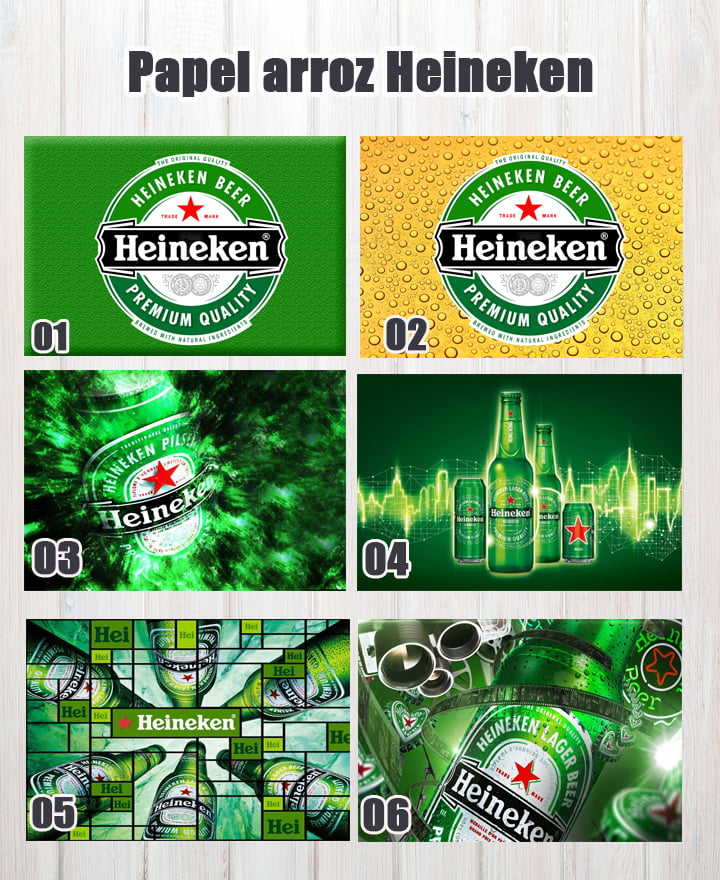 Papel de Arroz Personalizado Heineken - tamanho 20x30 cm
