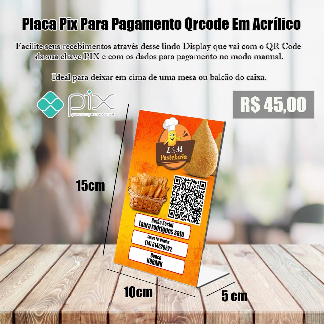 Placa Pix QRcode