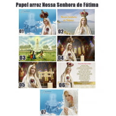 Papel Arroz A4 - Nossa Senhora de Fátima - tamanho 20x30 cm