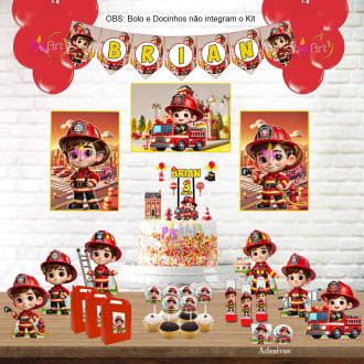Kit Aniversário Personalizado Bombeiro