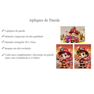 Kit Aniversário Personalizado Bombeiro