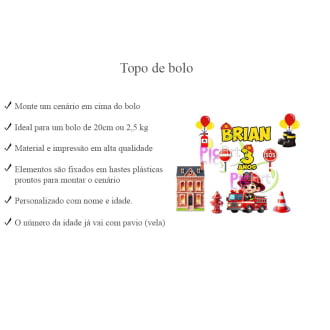 Kit Aniversário Personalizado Bombeiro