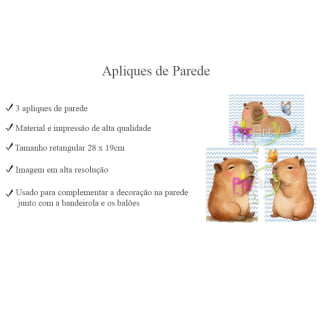 Kit Aniversário Personalizado Capivara azul