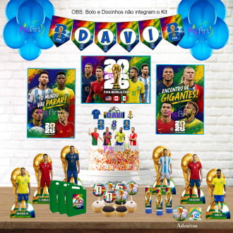 Kit Aniversário Personalizado Copa 2026 Craques do Futebol Kit Aniversário Personalizado Copa 2026 Craques do Futebol