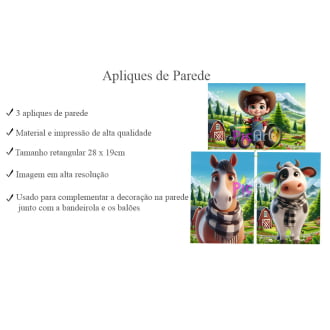 Kit Aniversário Personalizado fazendinha 3D menino