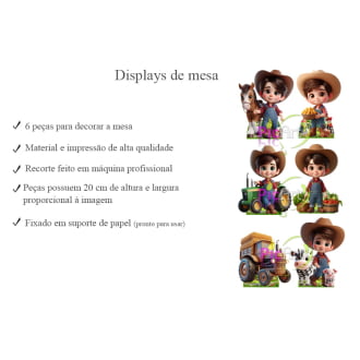 Kit Aniversário Personalizado fazendinha 3D menino