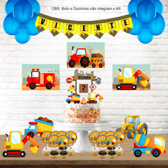 Kit Aniversário Personalizado Caminhão e Trator
